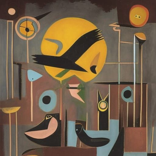 Crow Man Dreamscape: Surreal Art Style