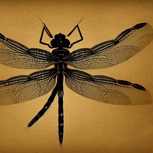 Hyperrealistic Dragonfly Sketch in Da Vinci Style