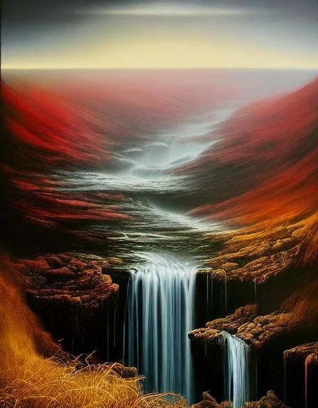 Dark Abyss: Dancing Spirits Form Epic Waterfall