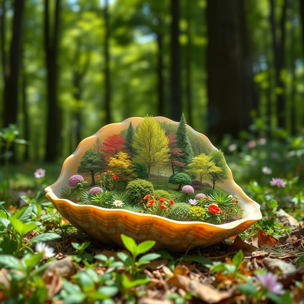 Seashell World: Miniature Forest in Summer