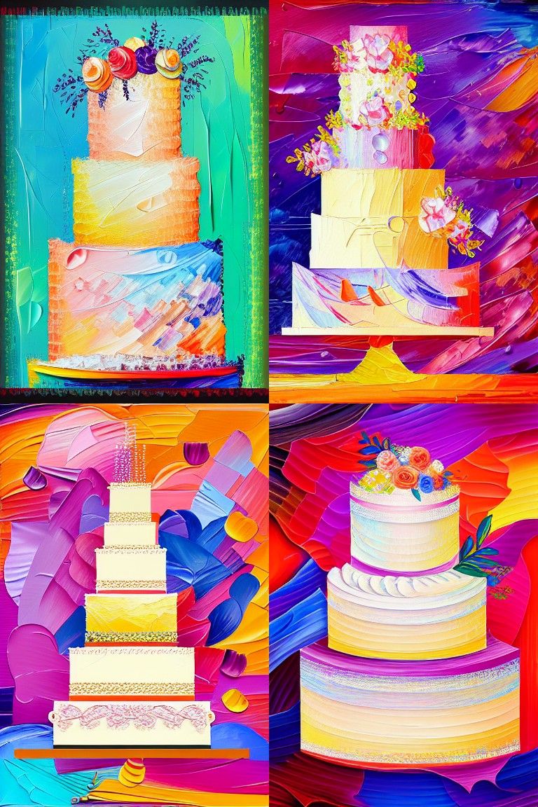 Extravagant Wedding Cake in Expressionist Style