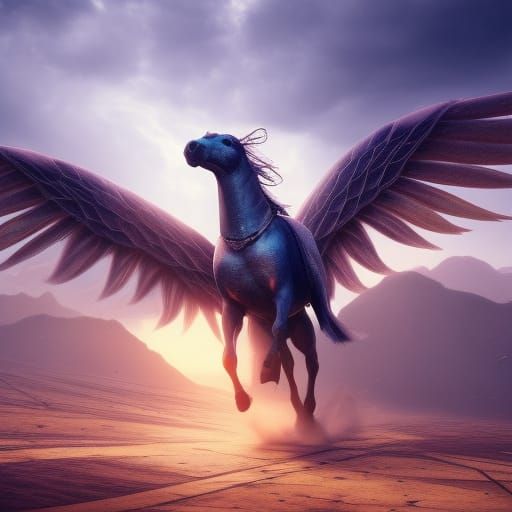 Winged Unicorn Fantasy Concept Art