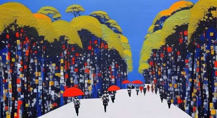 Tokyo Impressionist Oil Painting With Impasto Texture