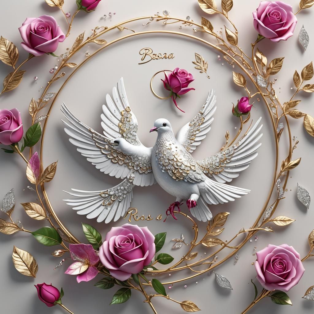 Elegant Logo Reveal with Rose and Dove in 3D