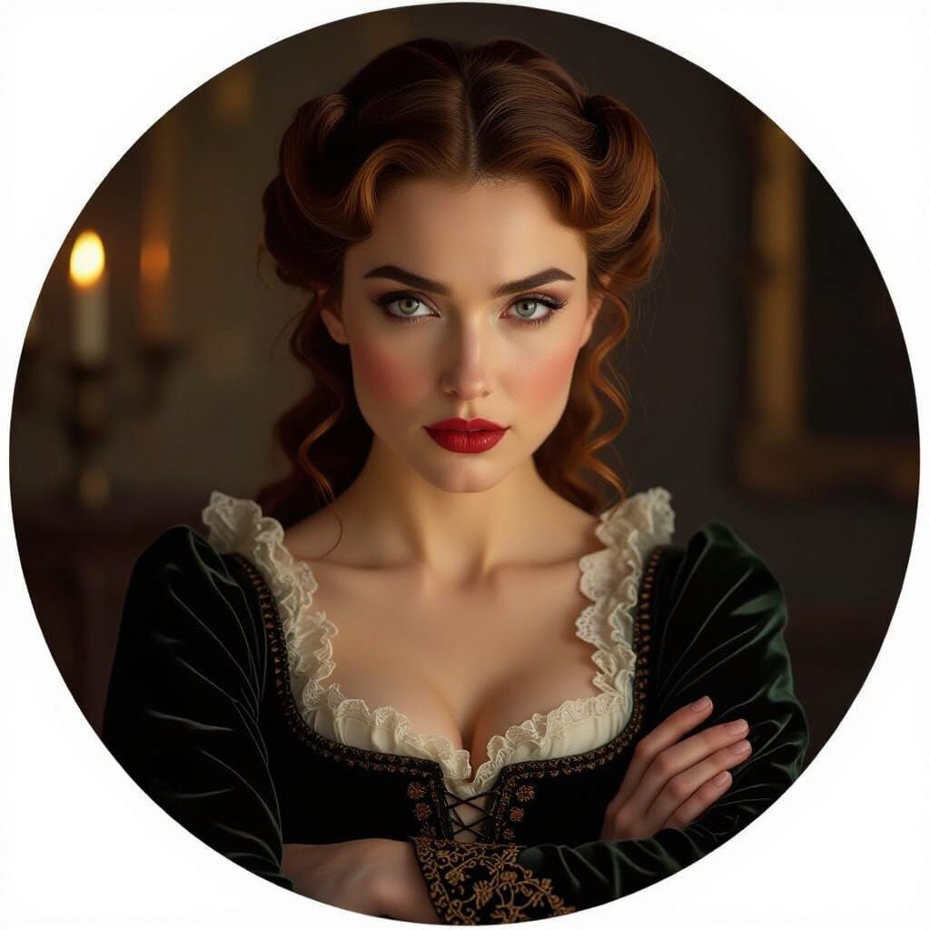 Ethereal Beauty with Disdainful Expression: Digital Portrait