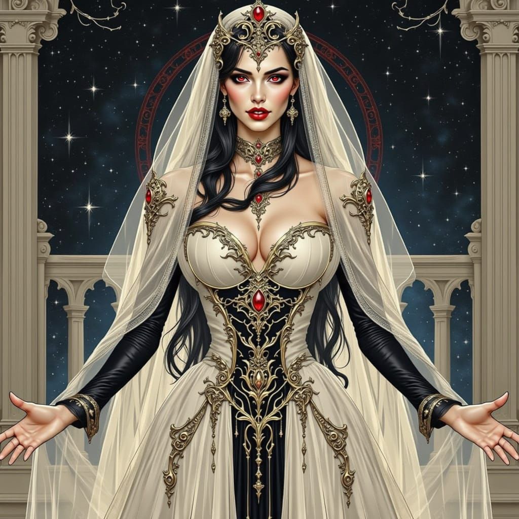 Vampire Bride in Cosmic Glow