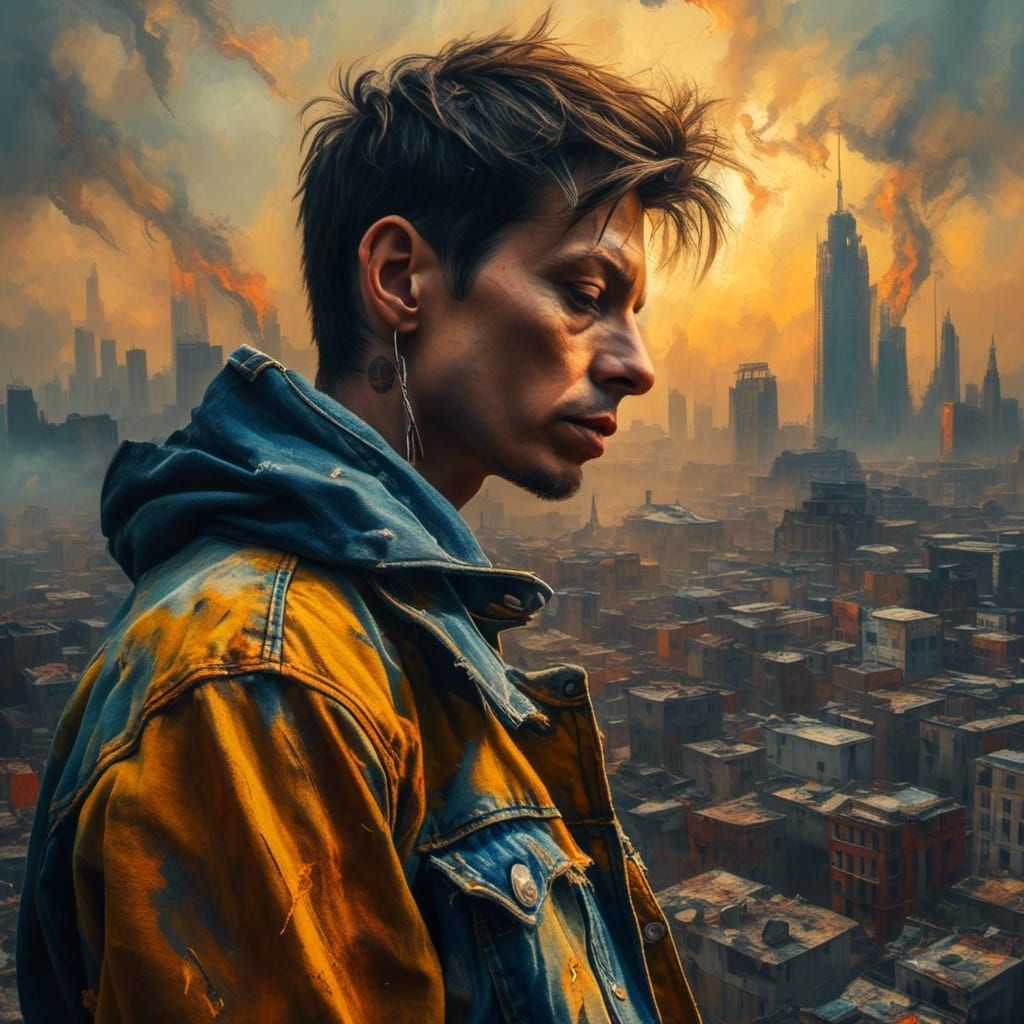 Intense Man Portrait in Hyper-Realistic Digital Art