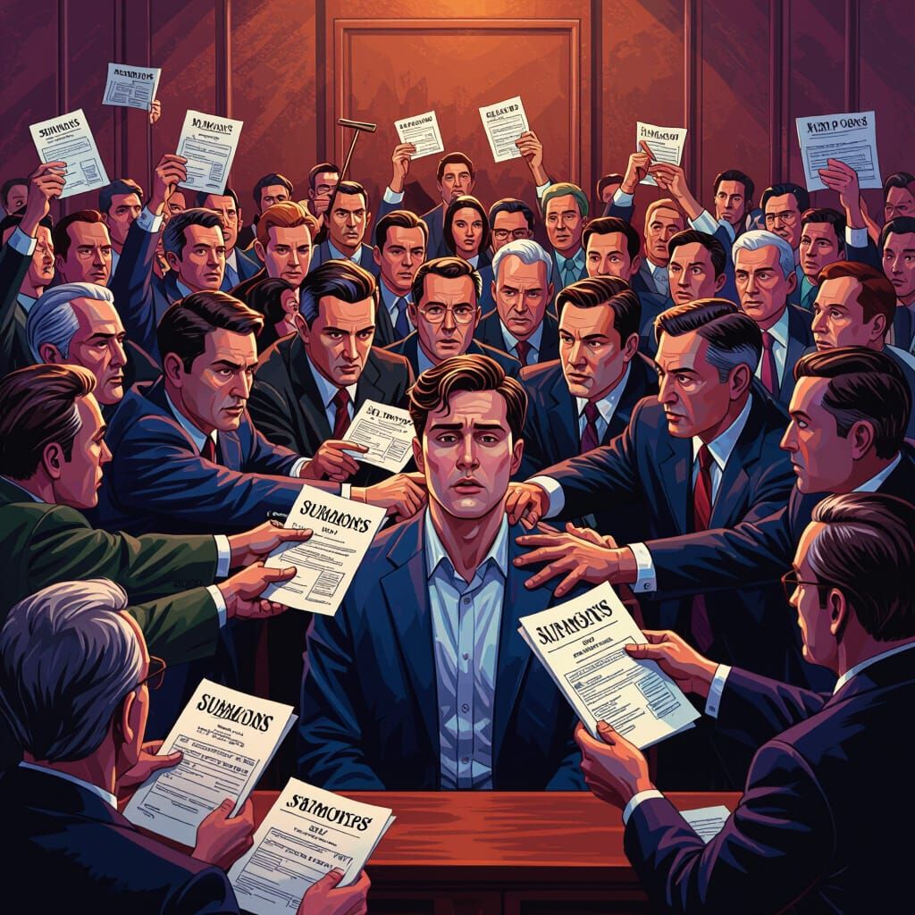 Lawyers Overwhelm Defendant With Summons In Dramatic Courtro...