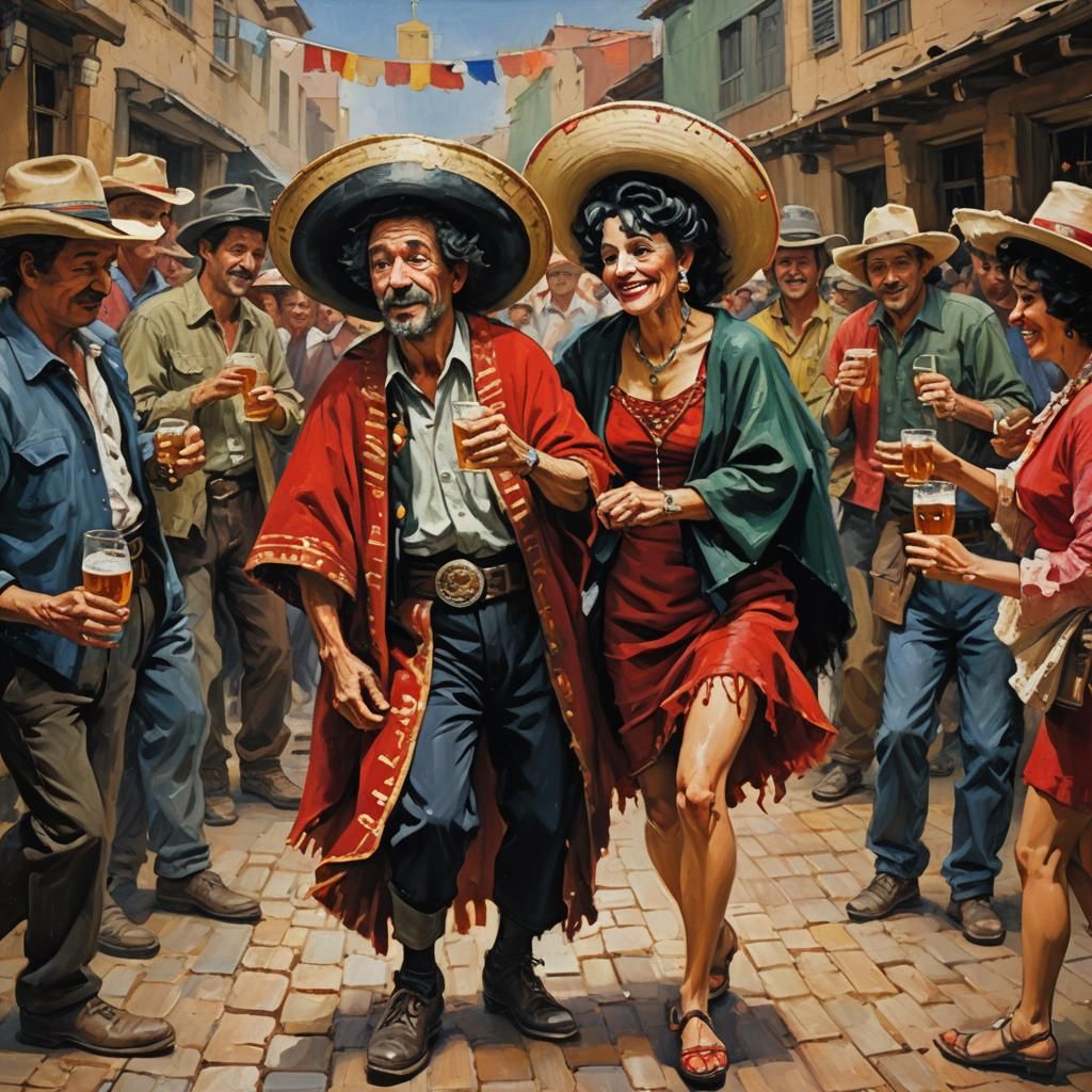 Stumbling Drunk with Betty Boop: Acrylic Impasto Painting