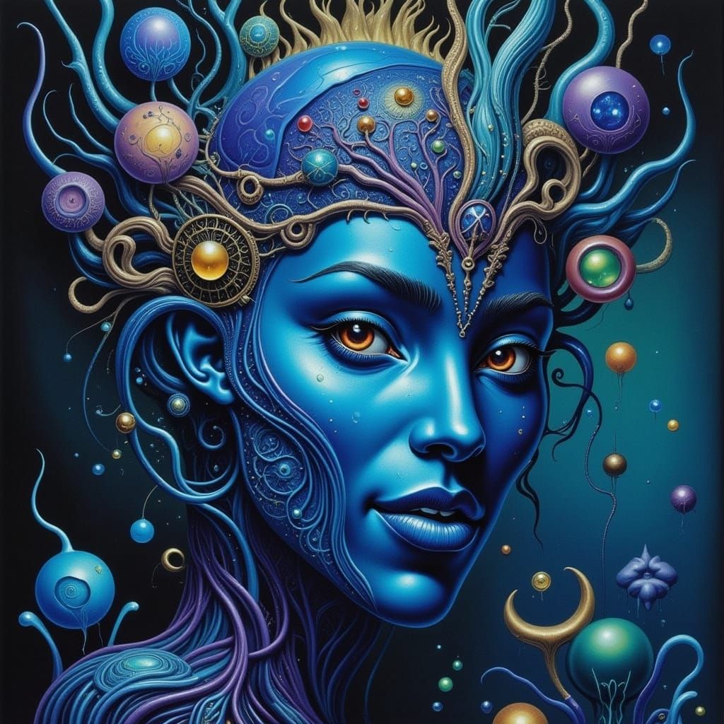 Radiant Enchanted Being in Opalescent Splendor