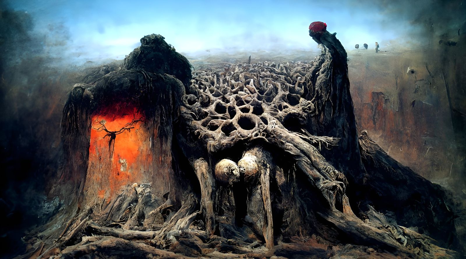 Tree of Life in Hell, Detailed Surrealist Art