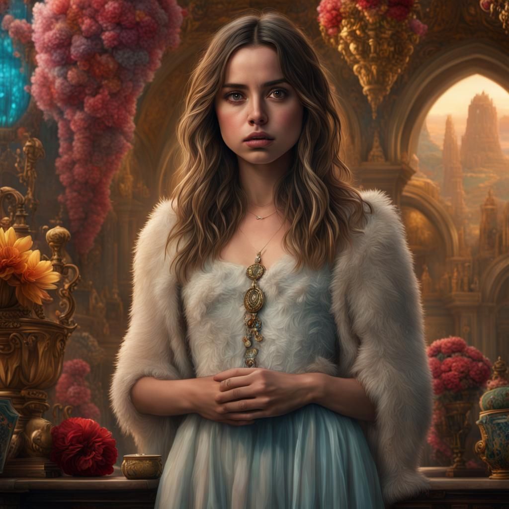 Dramatic Digital Painting of Ana de Armas