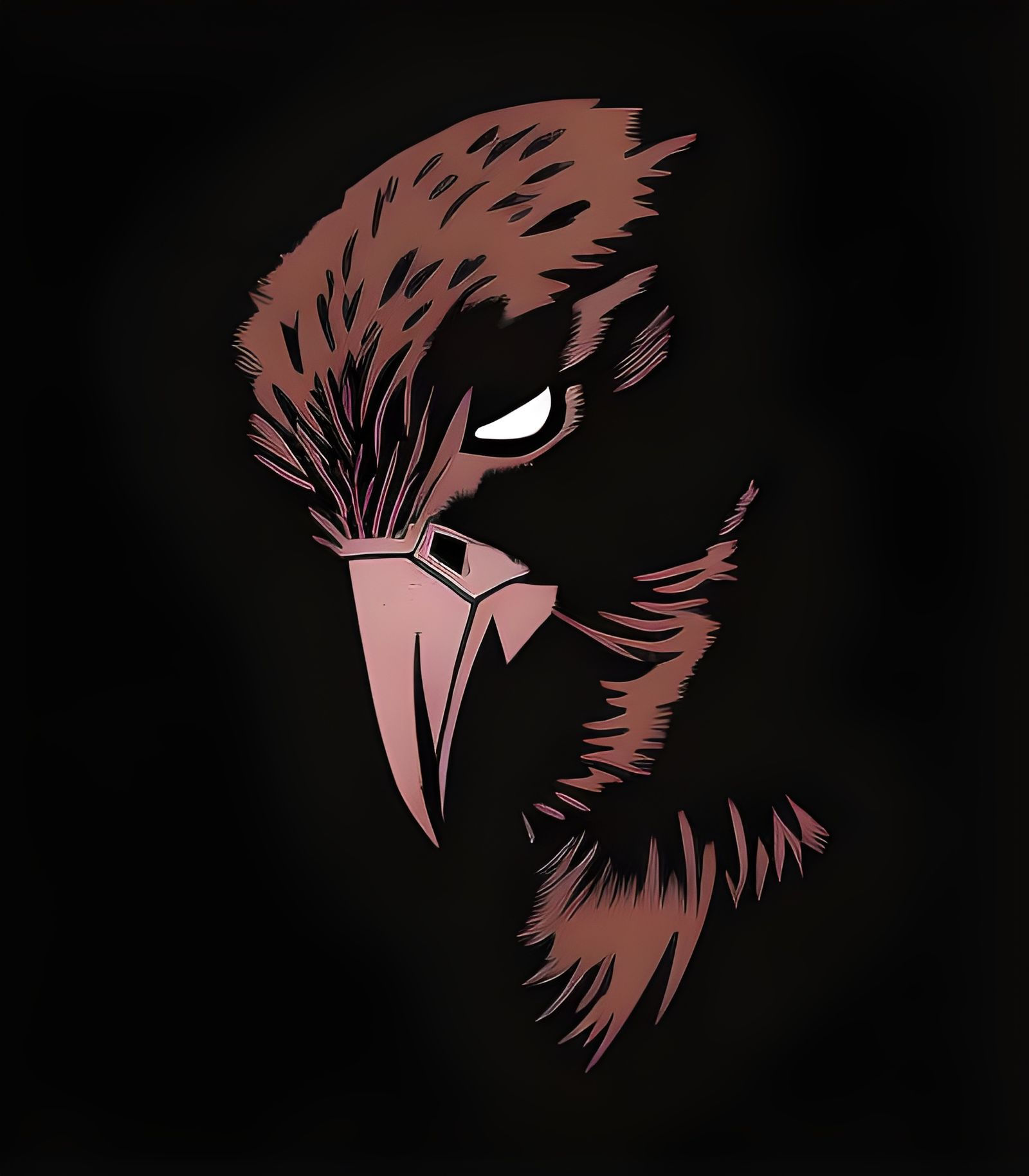 Falcon Portrait in High Contrast Comic Style