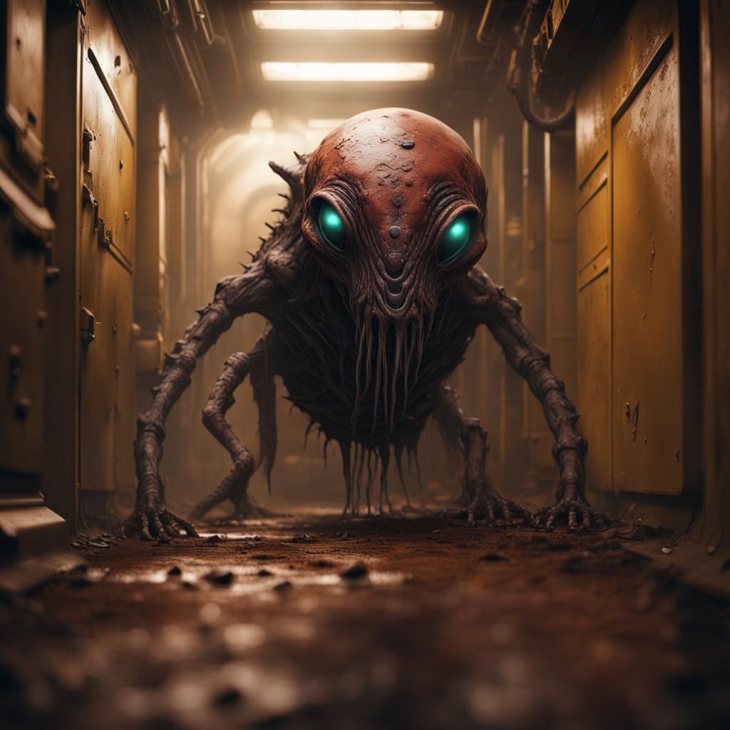 Parasitic Alien Oozing from Spaceship Vent