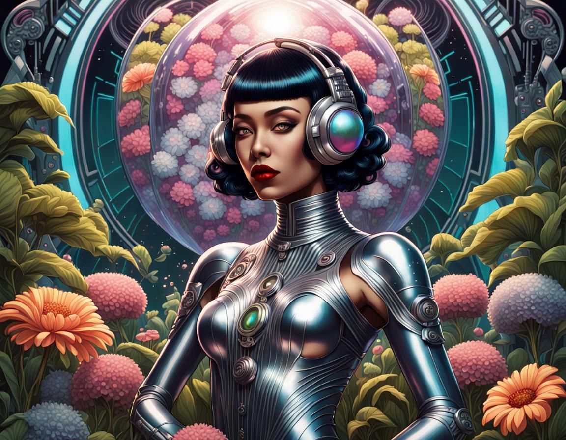 Cyberpunk Ambassador in Art Deco Gothic Style