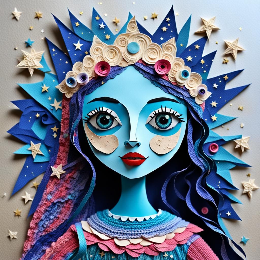 Recycled Paper Princess: Naive Art Masterpiece in 3D