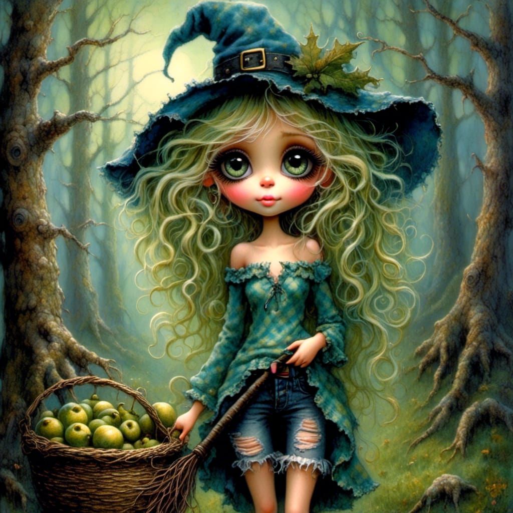 whimsical painterly fantasy art, with the striking beauty of...