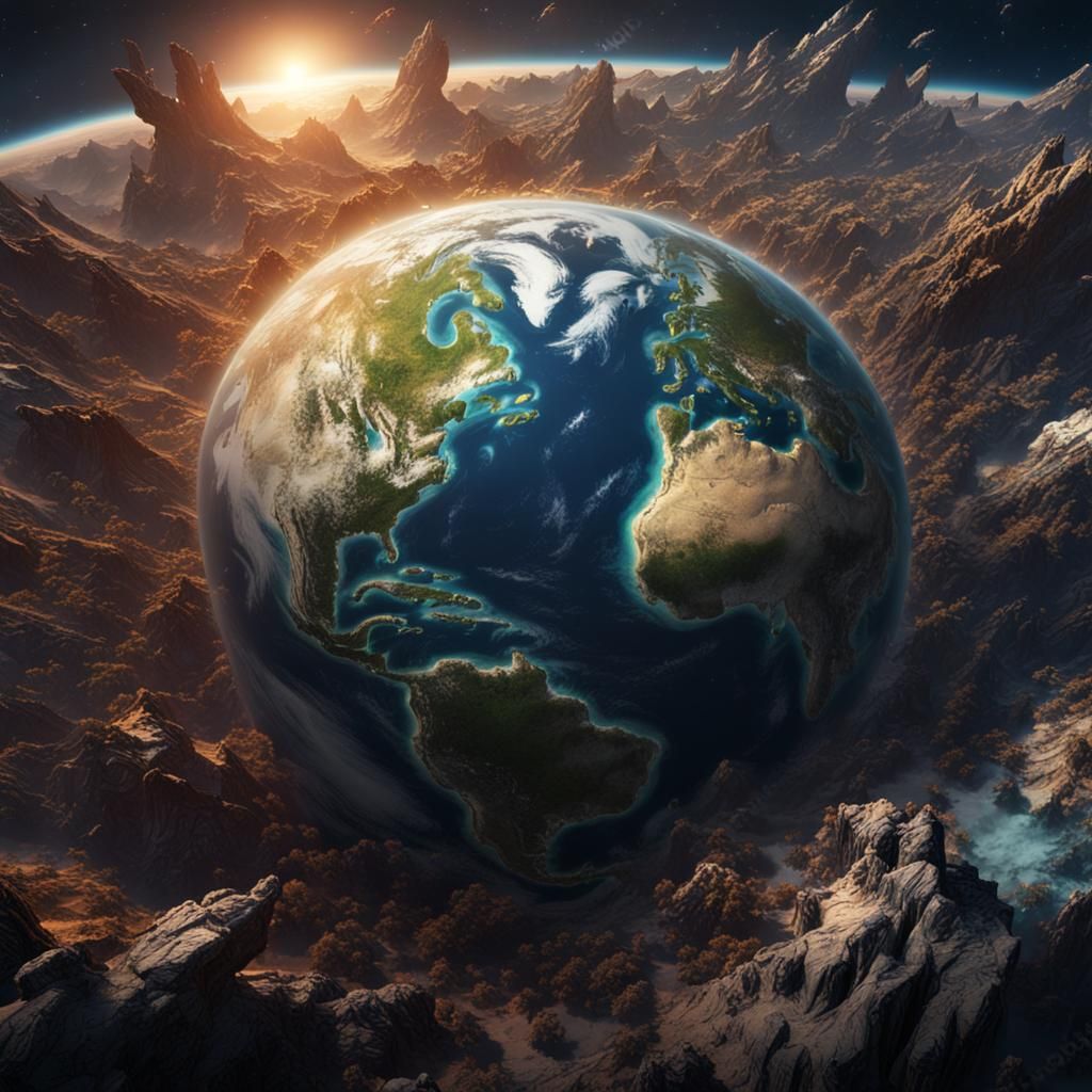 Earth from Space: Detailed Matte Painting