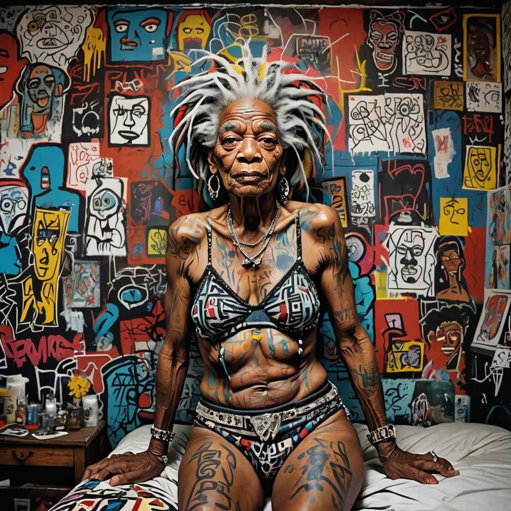 Graffiti Art: Transvestite in Lavish Bedroom