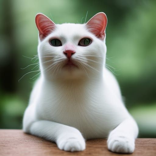 Elegant White Cat in Professional Photography Style
