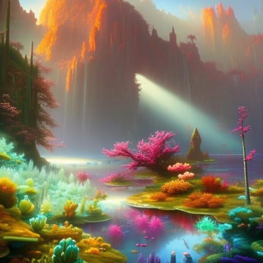 Holographic Anthias Fish in Underwater Paradise