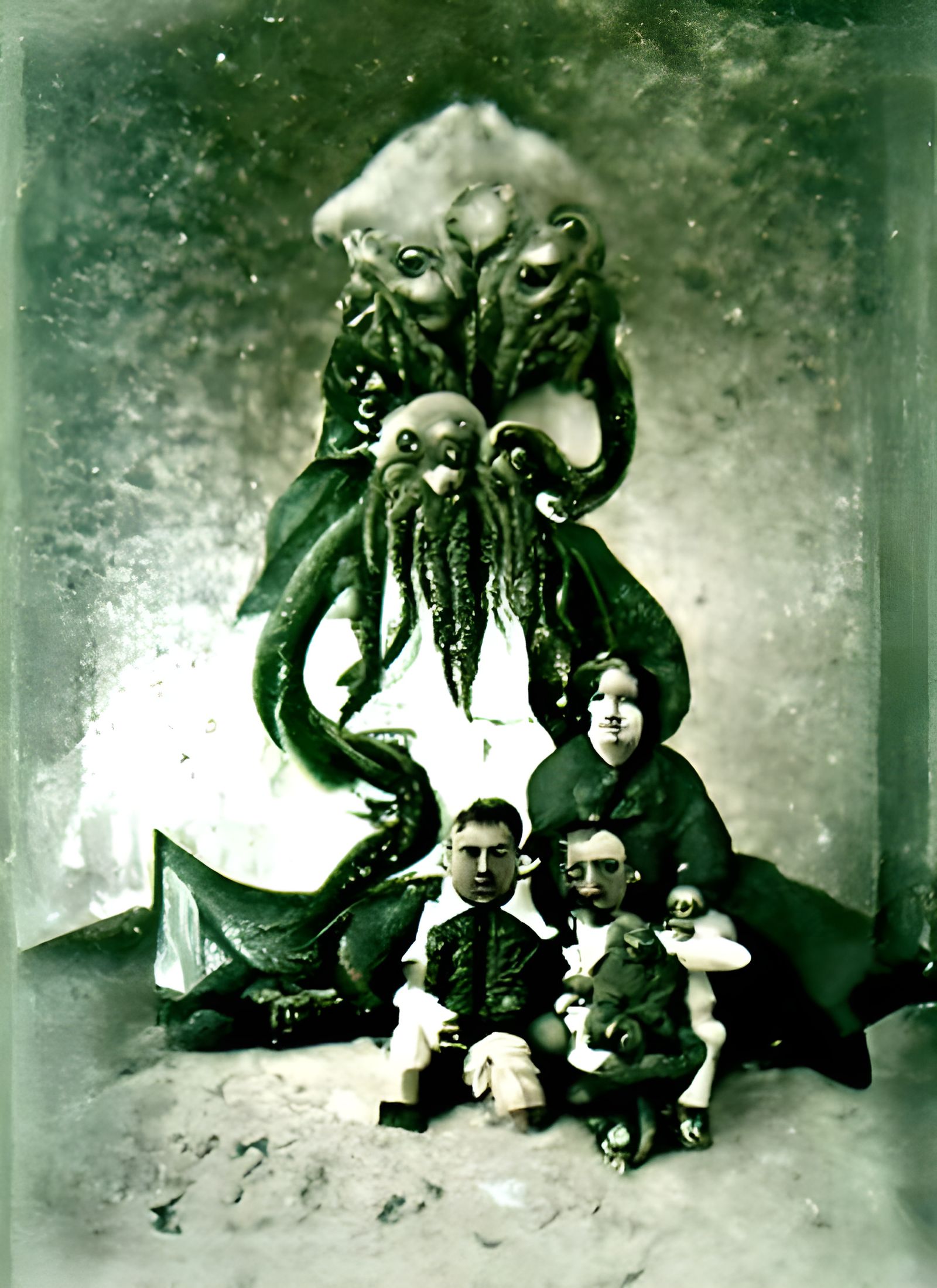 Cthulhu Family Portrait in 1900s Style