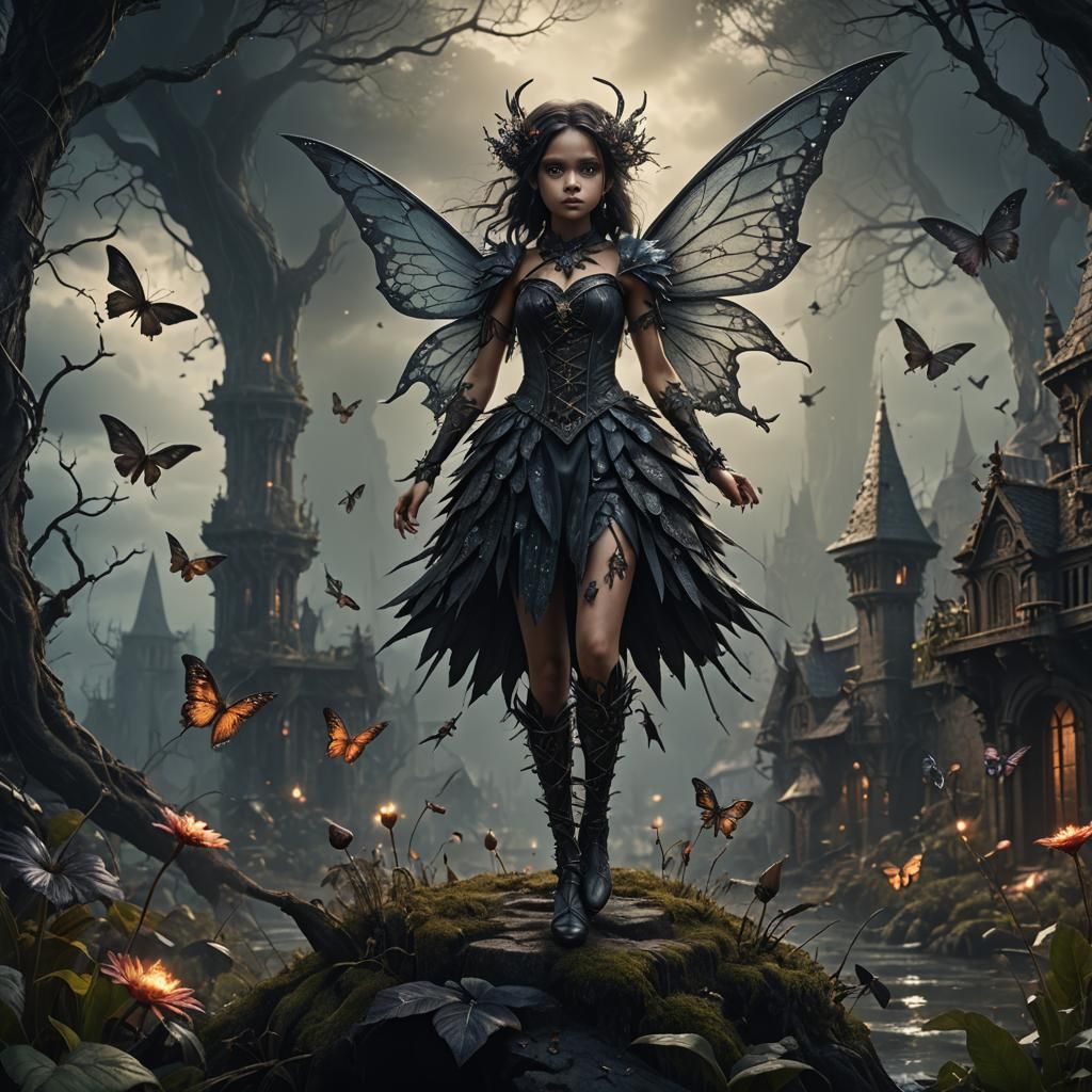 Dramatic Dark Fairy in Digital Matte Painting