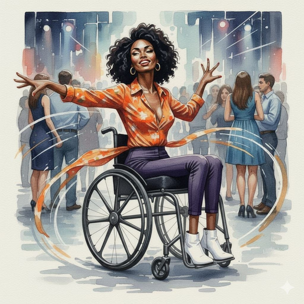 Paraplegic Woman in Carbon Wheelchair