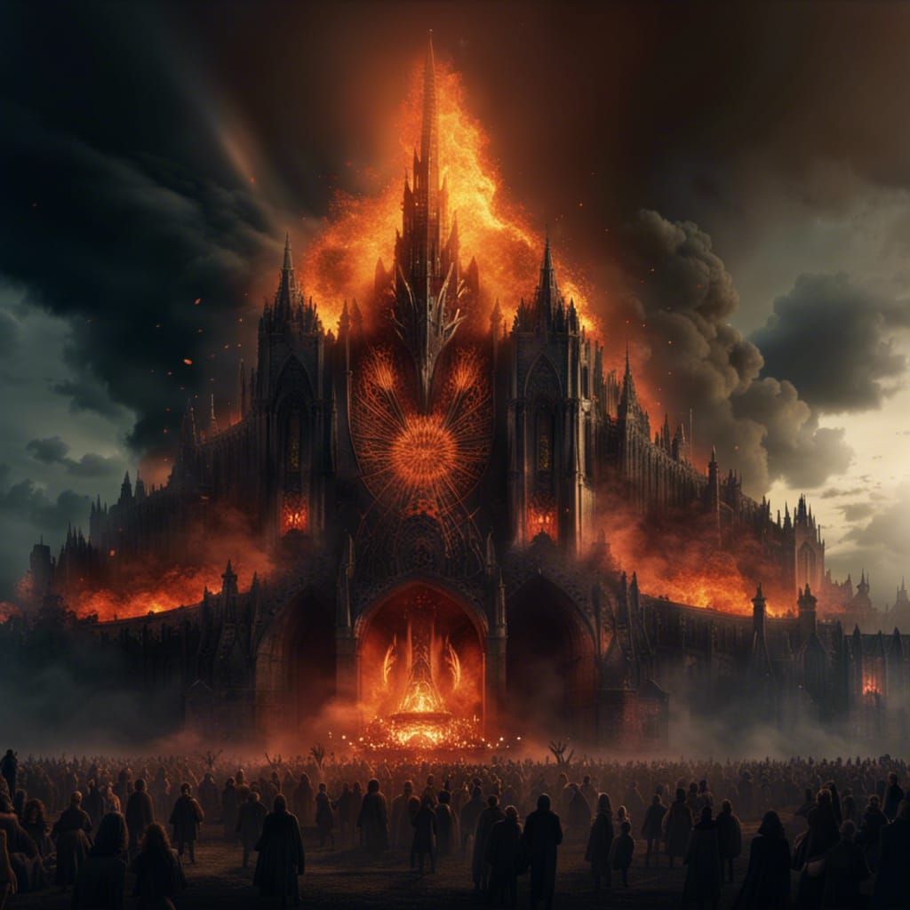 Witches' Coven Rock Concert Ablaze: Digital Matte Painting