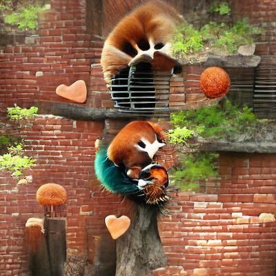 Affectionate Red Pandas Sharing a Loving Moment