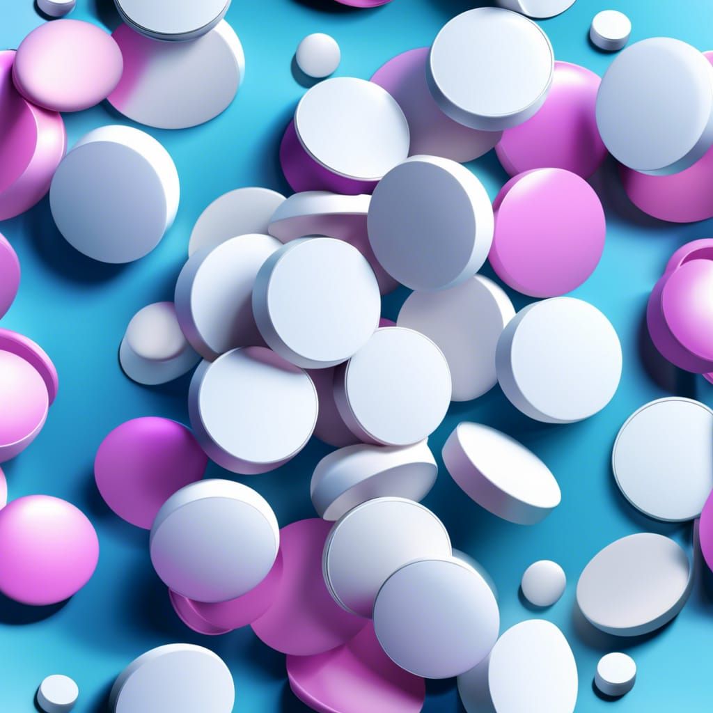 Hyperrealistic Magnesium Pills in Colorful Splash Art