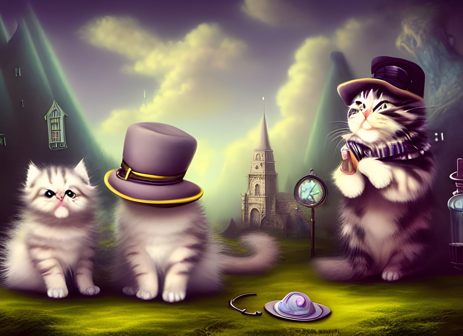 Kitten Detectives in a Whimsical Fantasy World