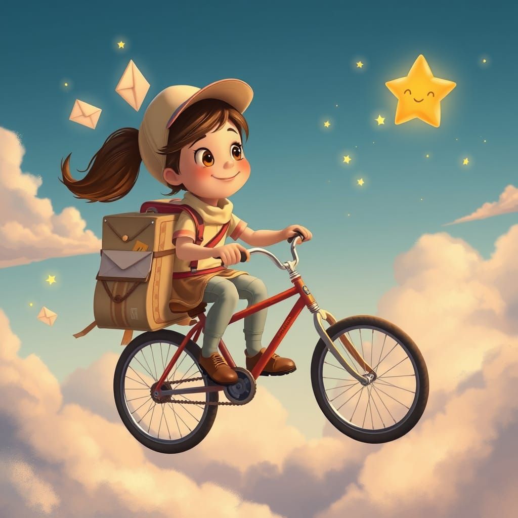 Dream Mail Carrier in Whimsical, Pixar-Inspired Style