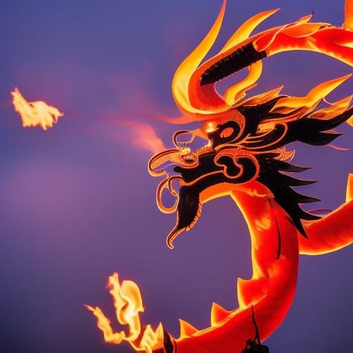 Fiery Chinese Dragon, Professional Photography