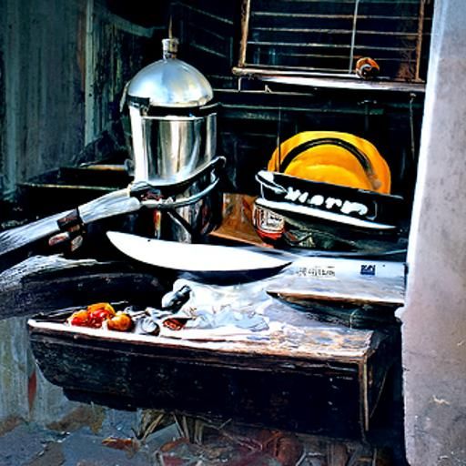 Chef in Kitchen: An Oil Painting