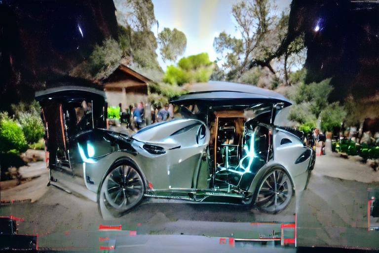 Tesla with Open Doors in 4K Resolution