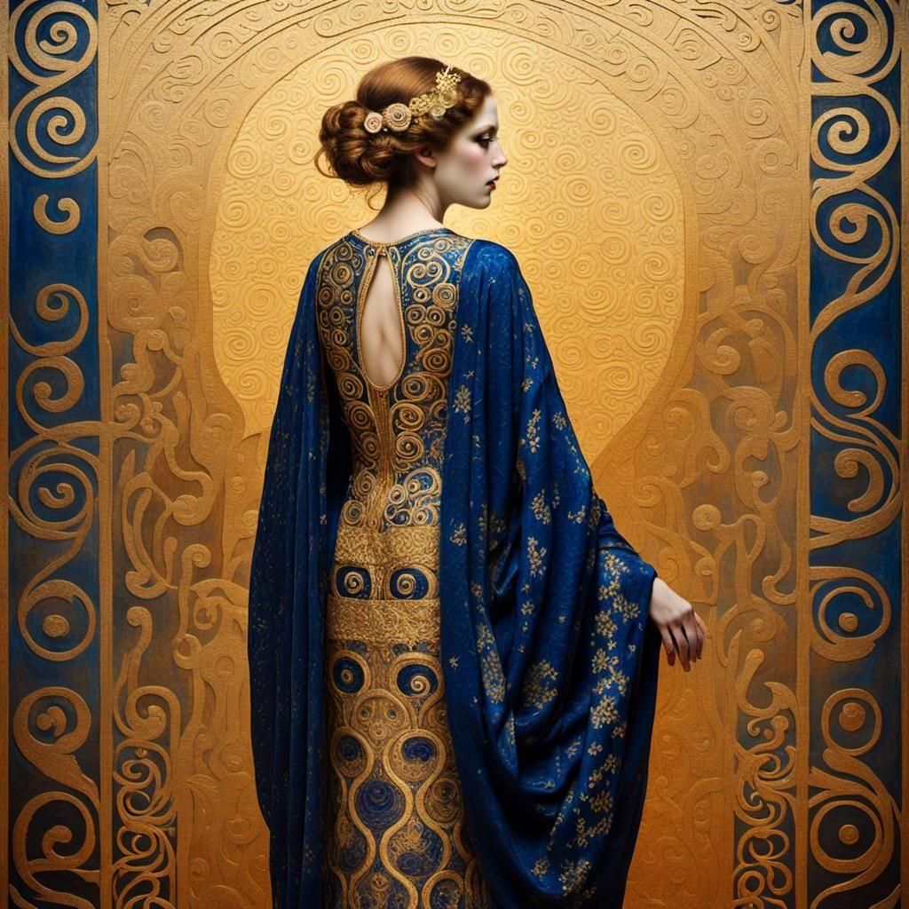 Temptation in Klimt Style: Alluring Forbidden Bargain