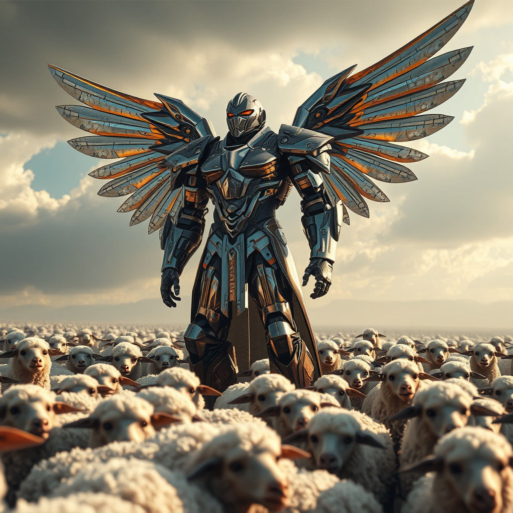 Robot Angel Alex Jones Inspires Sheep