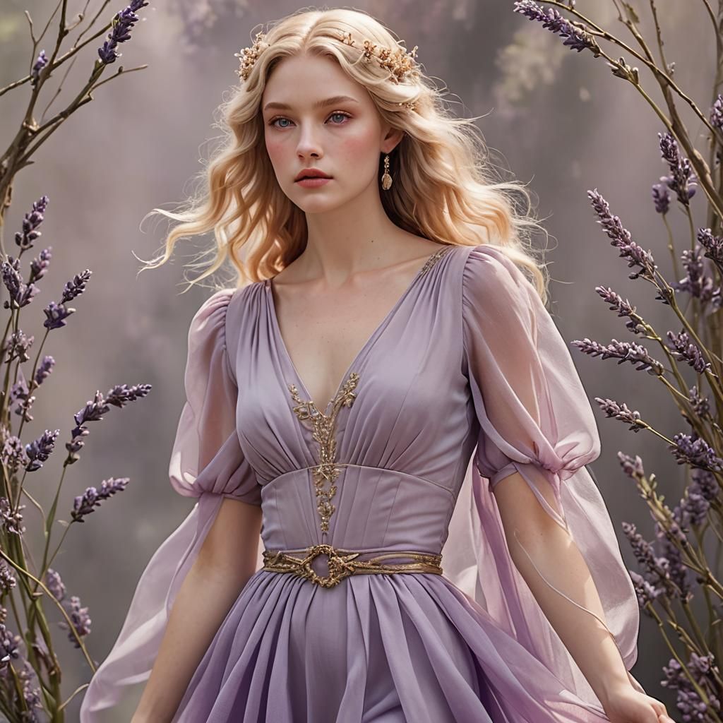 Equinox Goddess Portrait in Art Nouveau Style