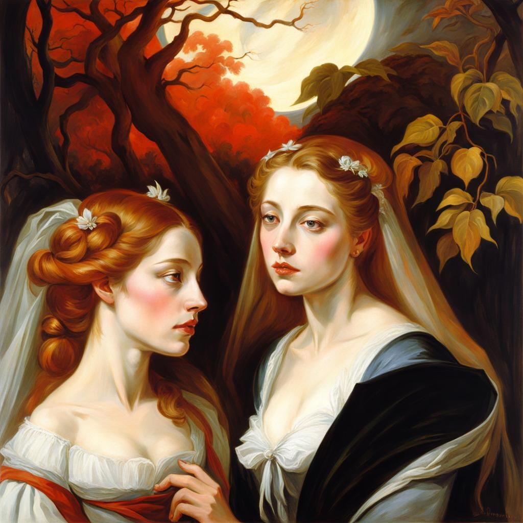 Ethereal Vampire Spirit in Classical Portrait Style