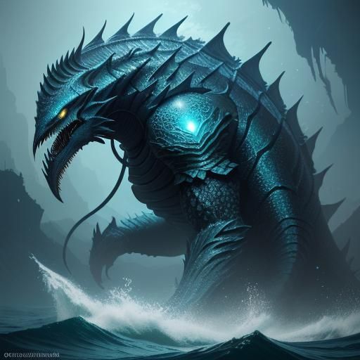 Futuristic Aquatic Beast Swims in the Dark