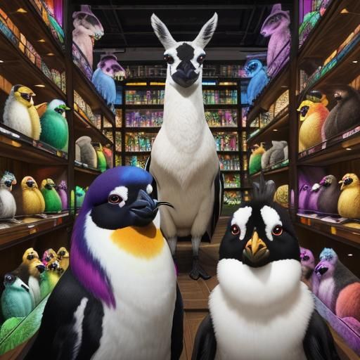 Adorable Rainbow Penguin and Llama Toys