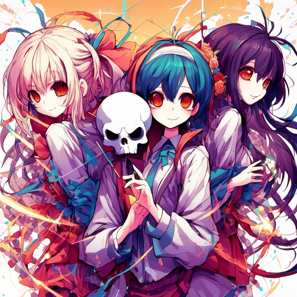 Menacing Trio in Anime Key Visual Style