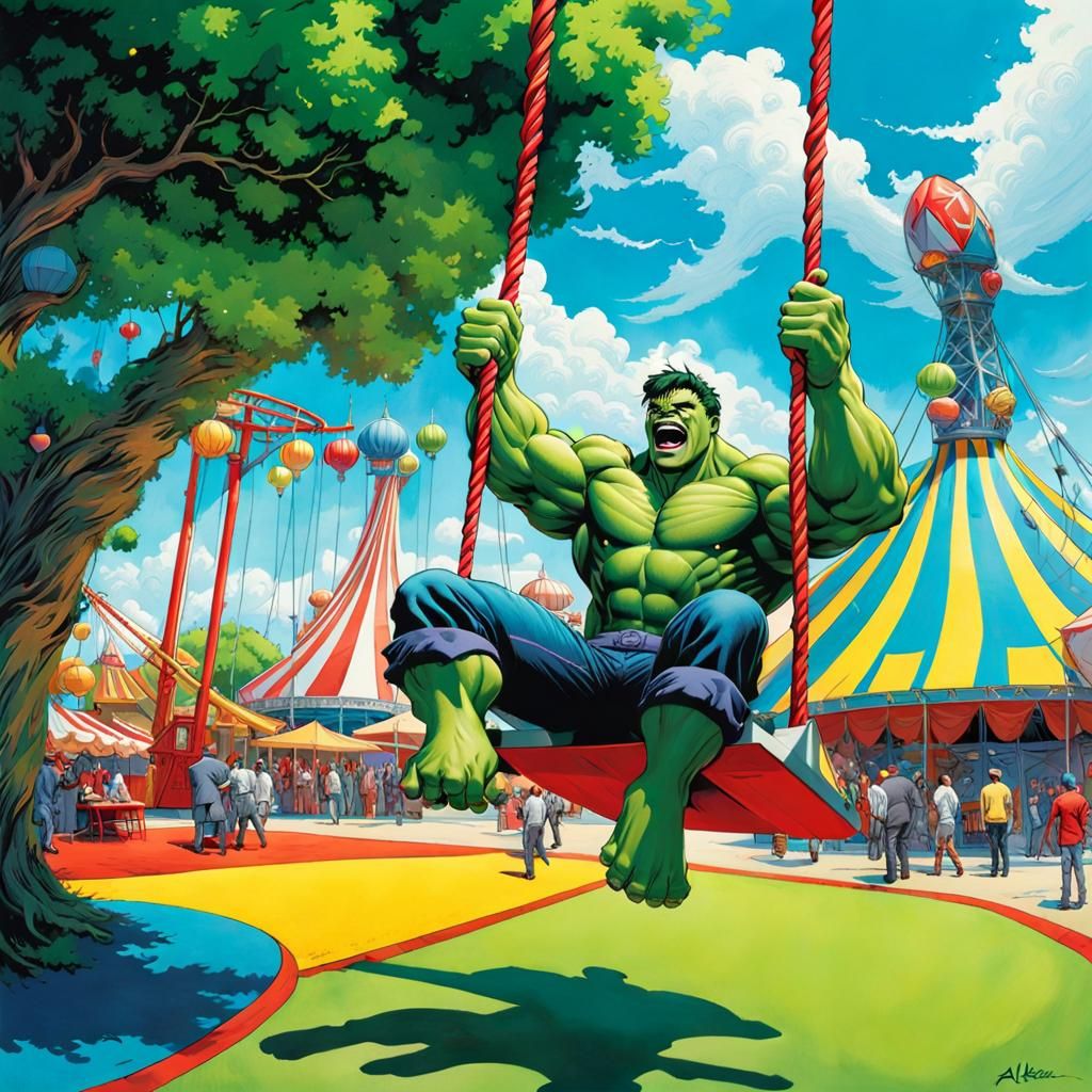 Hulk Swings Through Hyperdetailed Luna Park