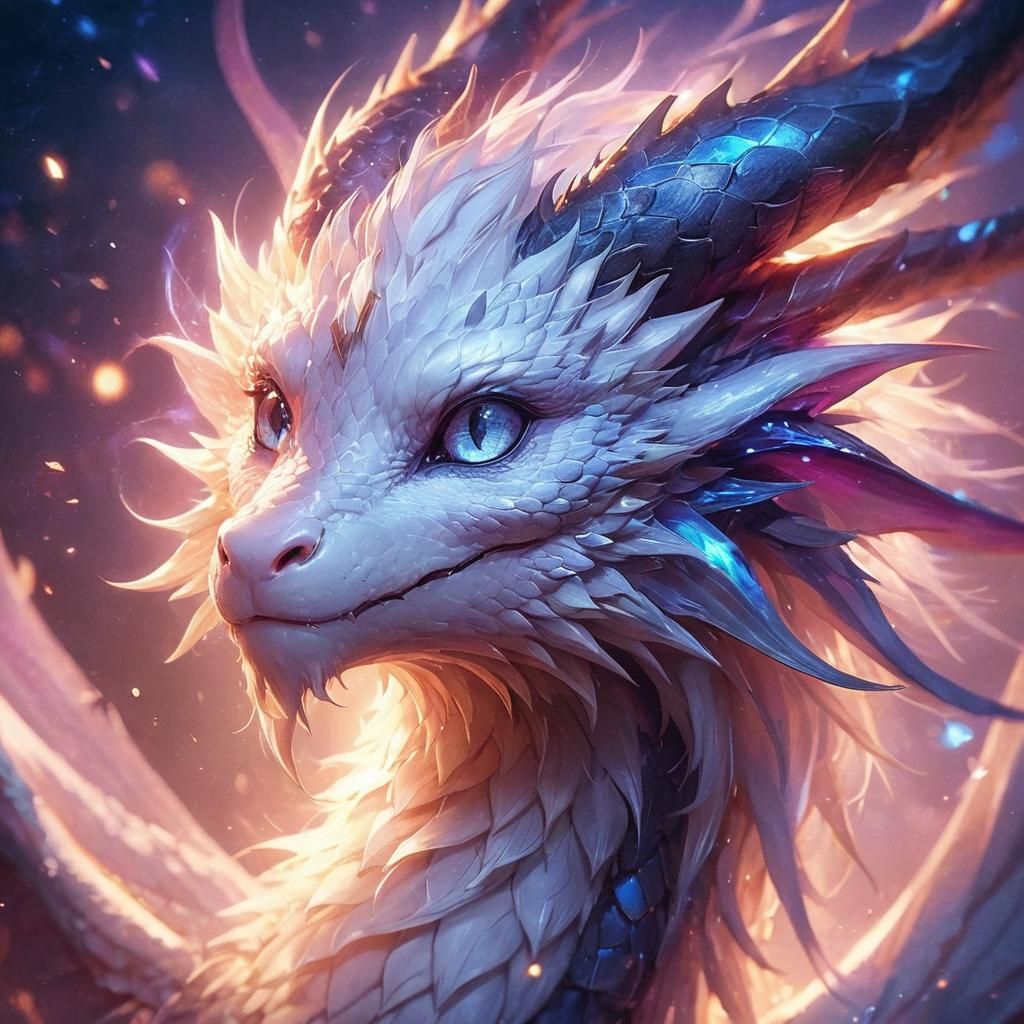 Adorable Dragon Portrait in Anime Style