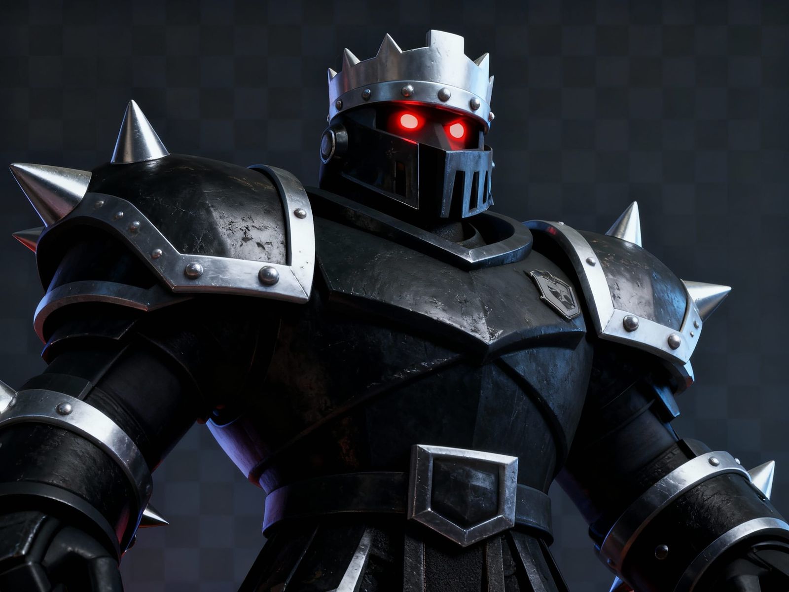 Mega Knight CGI Render in Dark Armor