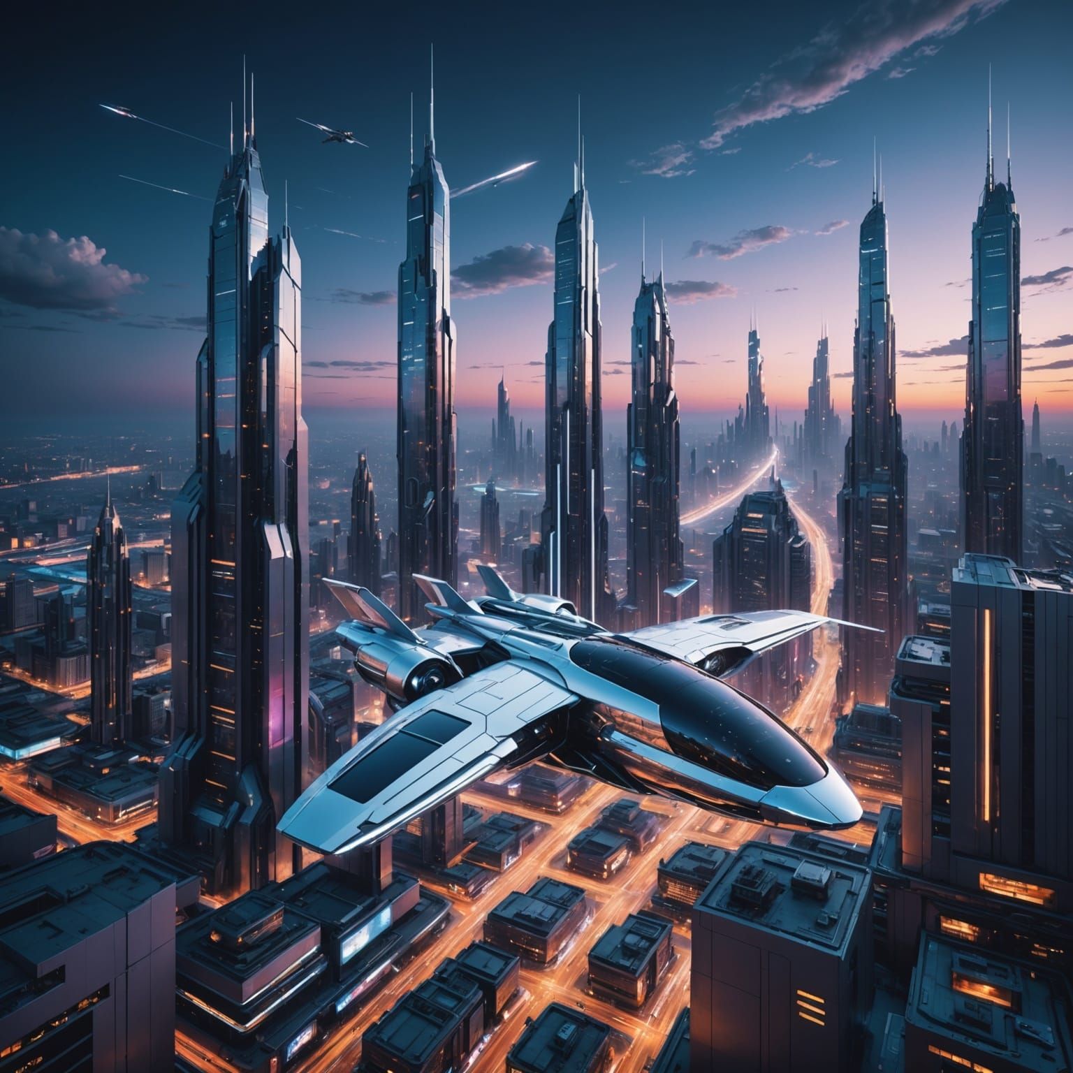 Cyberpunk Dreamscape in Neon Hues