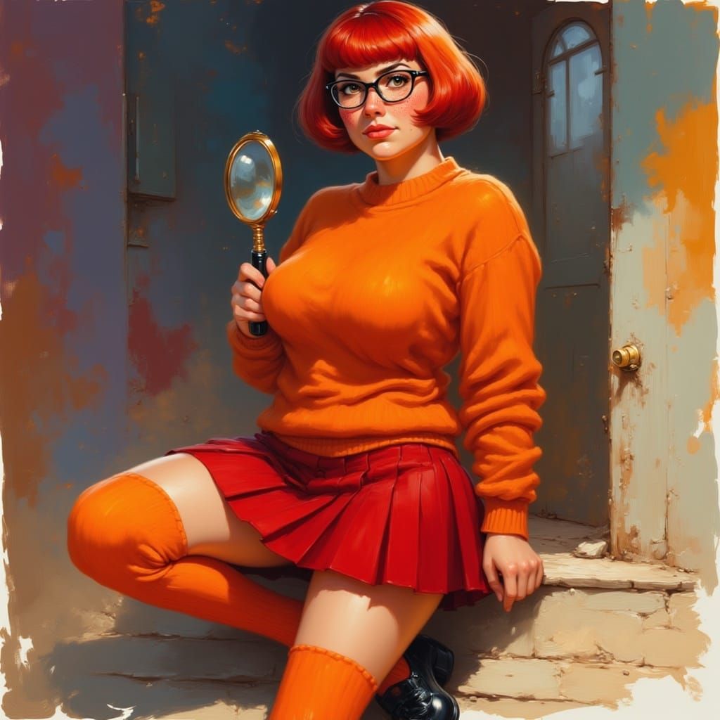 slightly curvy  character  from Scooby Doo Dinkley wears gla...