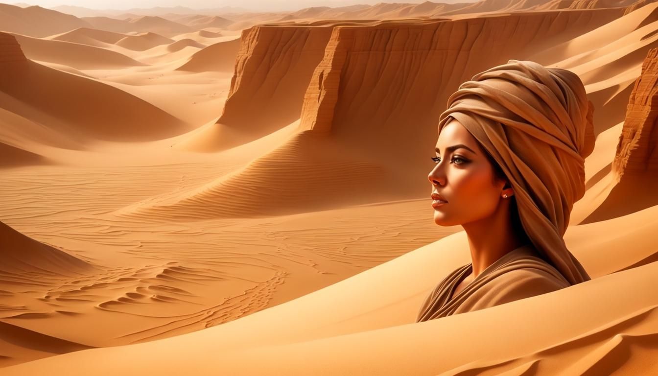 Desert Canyon Sandstorm Reveals a Woman's Face