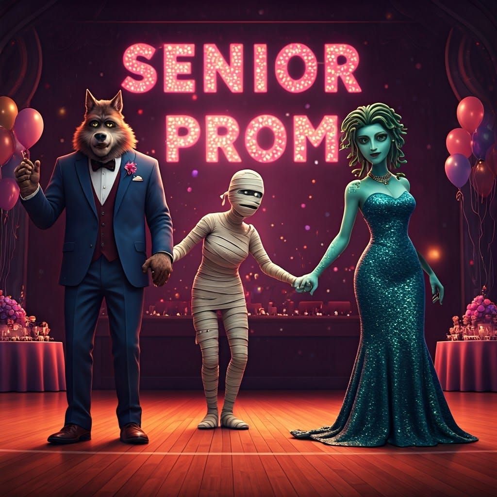 Monsters at the Prom: CGI Cartoon Style